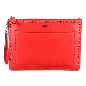 DVF diane von furstenberg Orange Pouchette Clutch